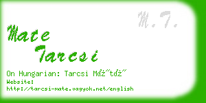 mate tarcsi business card